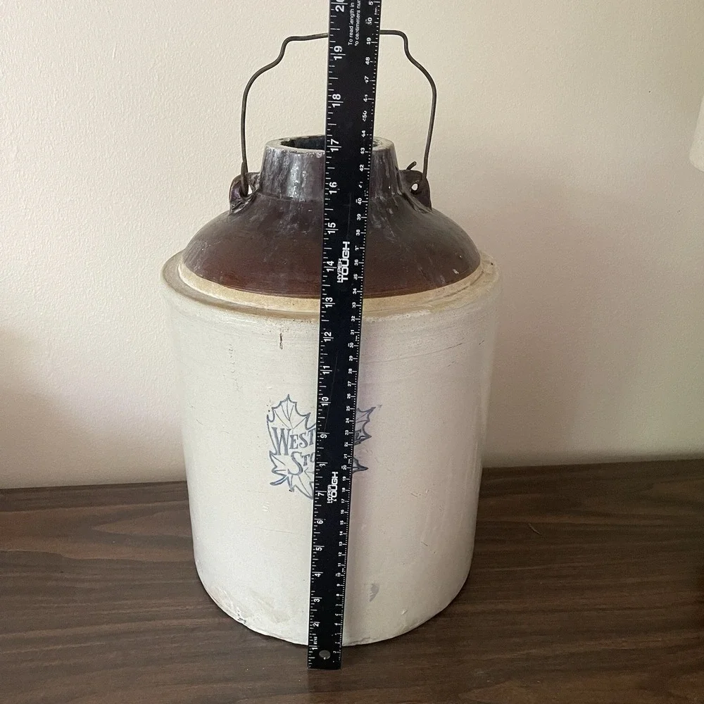 Antique Western Stoneware Co Maple Leaf Monmouth Illinois 5 Gallon Crock Pickle‎